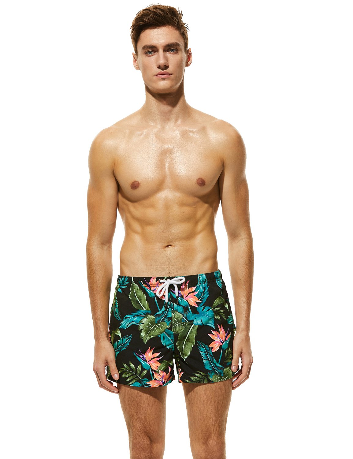 SEOBEAN Men's Quick-Dry Swim Trunks with Pockets - Lightweight Board Shorts for Surfing, Swimming & Beach Activities