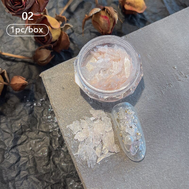 Natural Irregular Shell Pieces for 3D Nail Art Decorations - DIY Manicure, Acrylic Nails, and Salon Nail Designs