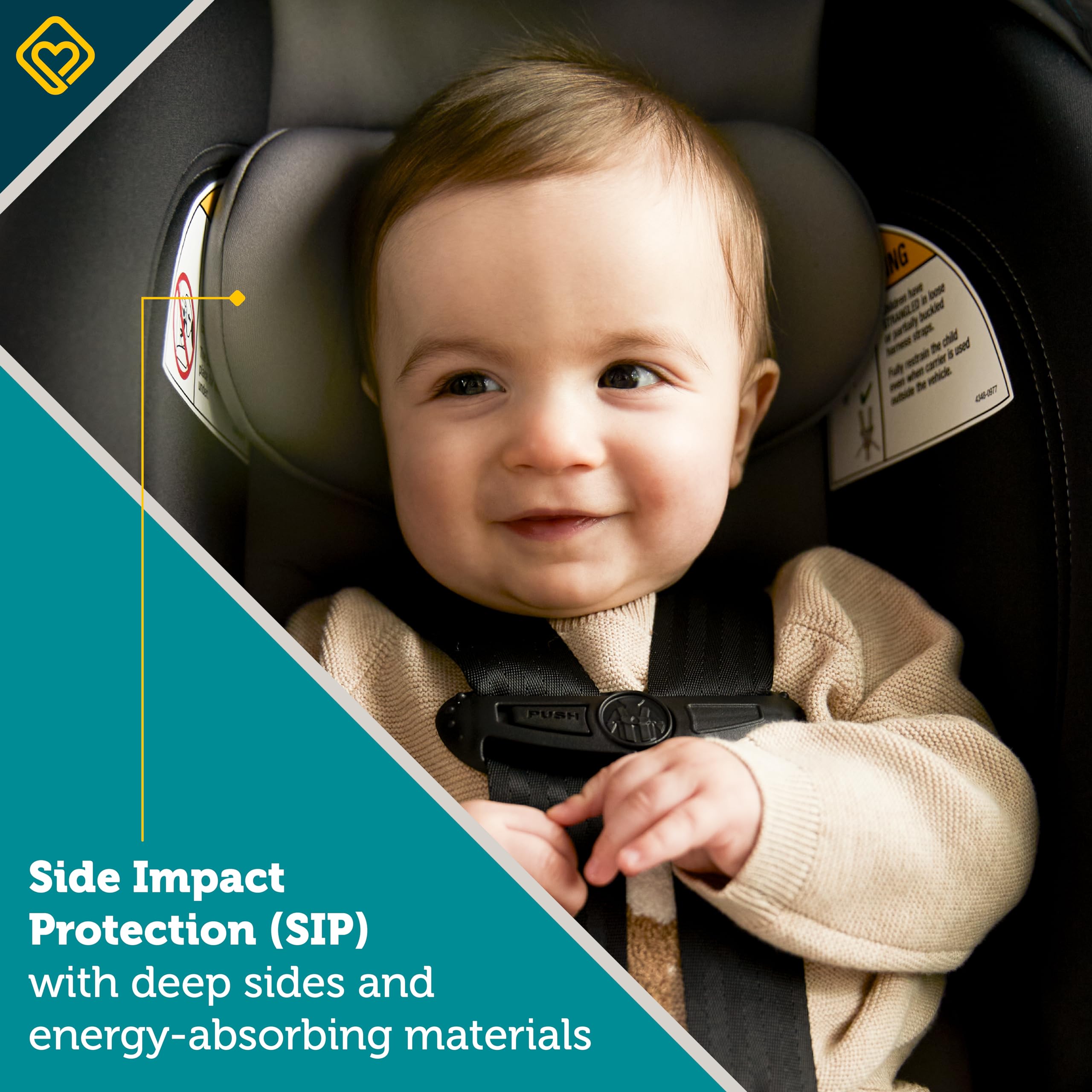 Safety 1st OnBoard LT Infant Car Seat - Lightweight & Safe Baby Car Seat with 5-Point Harness, Wisteria Lane 2 | Perfect for Newborns to 35 lbs | Ideal for Travel, Daily Commute & Family Road Trips