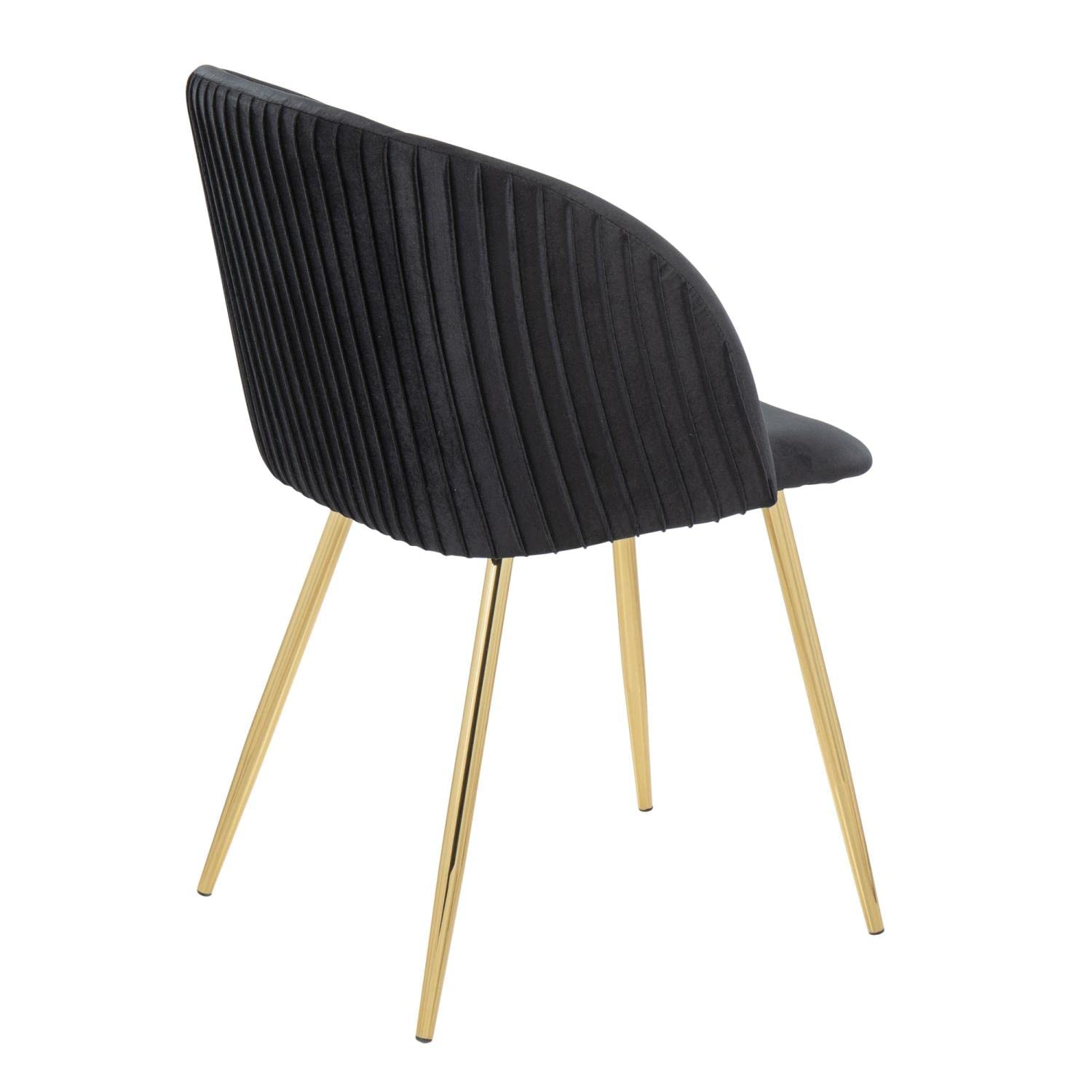 LumiSource Fran Pleated Upholstered Dining Chairs Set of 2 - Modern Kitchen Chairs for Dining Table, Comfortable Contemporary Seating for Home, Restaurant & Office Use