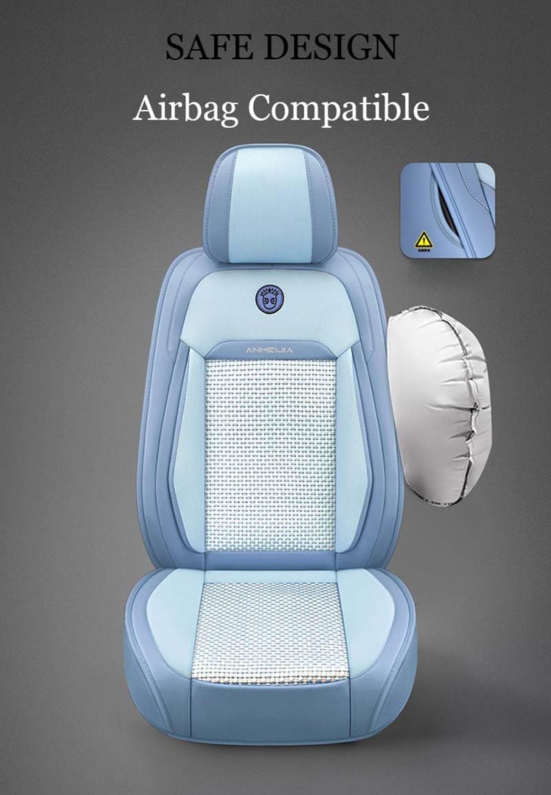 Premium Sky Blue Leather Car Seat Covers - Full Set for Front & Rear Seats | Universal Fit for Cars, SUVs & Vans | Easy Installation | Durable Seat Protectors | Perfect for Road Trips, Daily Commutes & Family Travel