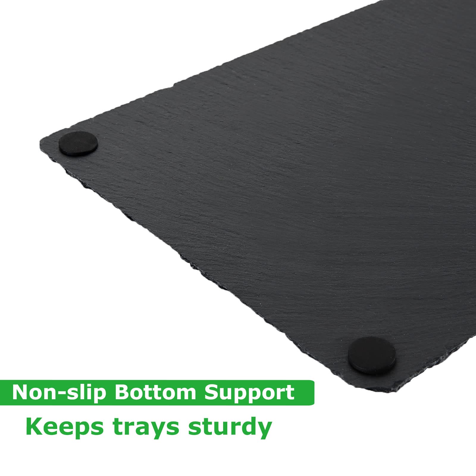 ZOEYES 4-Piece Black Slate Cheese Board Set - 8