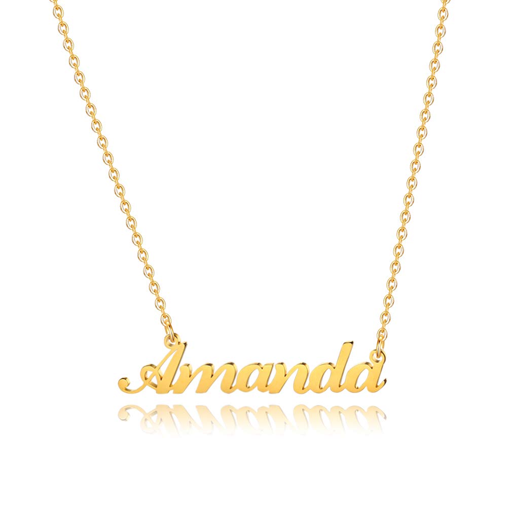 Custom Name Necklace for Women & Girls - 18K Gold Plated Personalized Monogram Necklace | Perfect Gift for Birthday, Anniversary & Valentine's Day