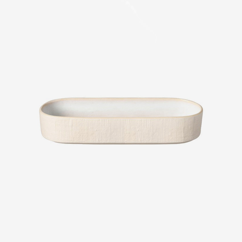 Costa Nova Notos Dune Deep Oval Serving Tray - Elegant Home Decor for Dining, Kitchen, or Coffee Table Organization