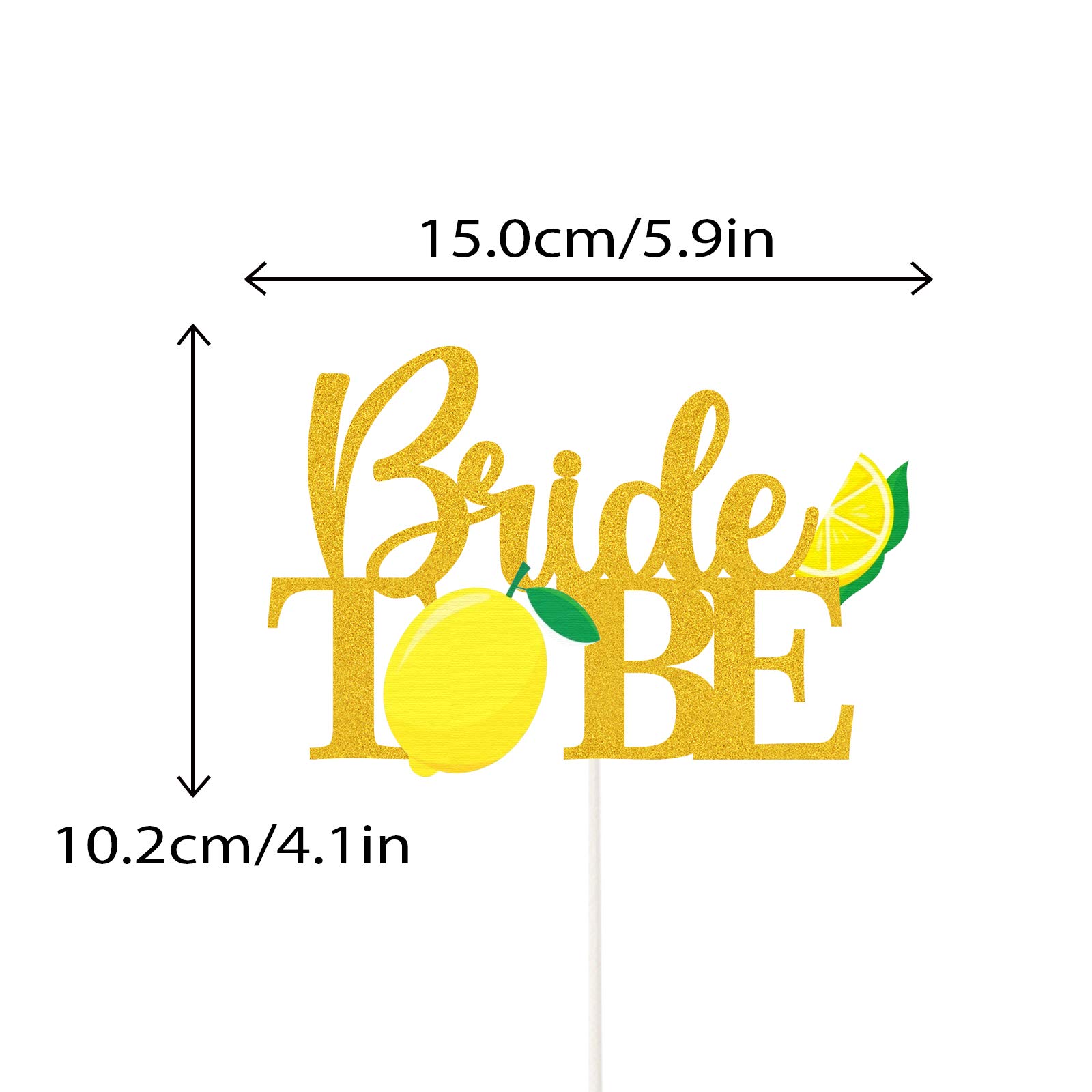 Gold Glitter Lemon Bride to Be Cake Topper - Elegant Bridal & Bachelorette Cake Decorations for Wedding Showers, Bridal Parties & Celebrations - Perfect for Wedding Cakes, Dessert Tables & Special Occasions
