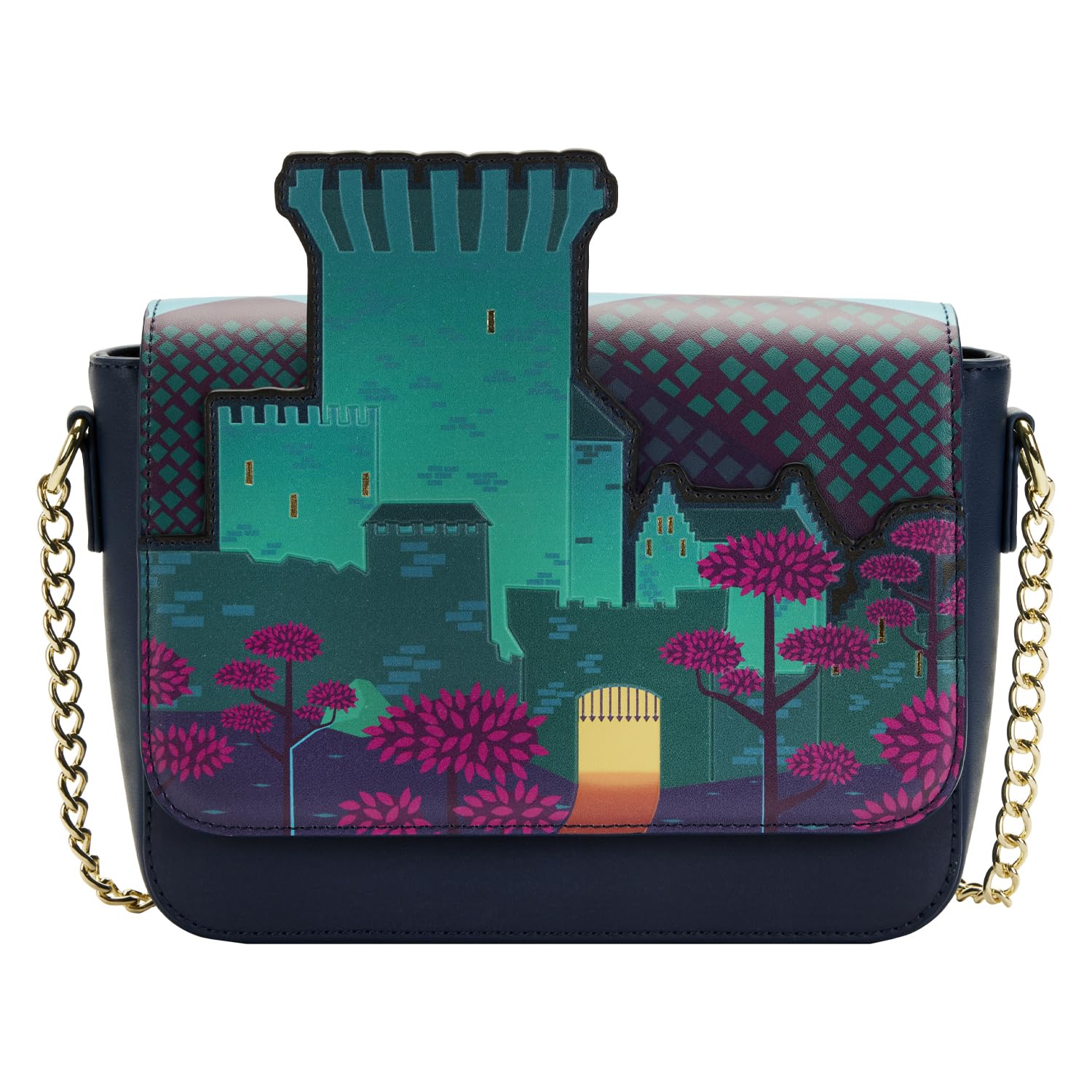 Loungefly Disney Brave Princess Castle Series Crossbody Bag - Stylish & Durable Shoulder Purse for Disney Fans, Cosplay & Theme Park Outfits