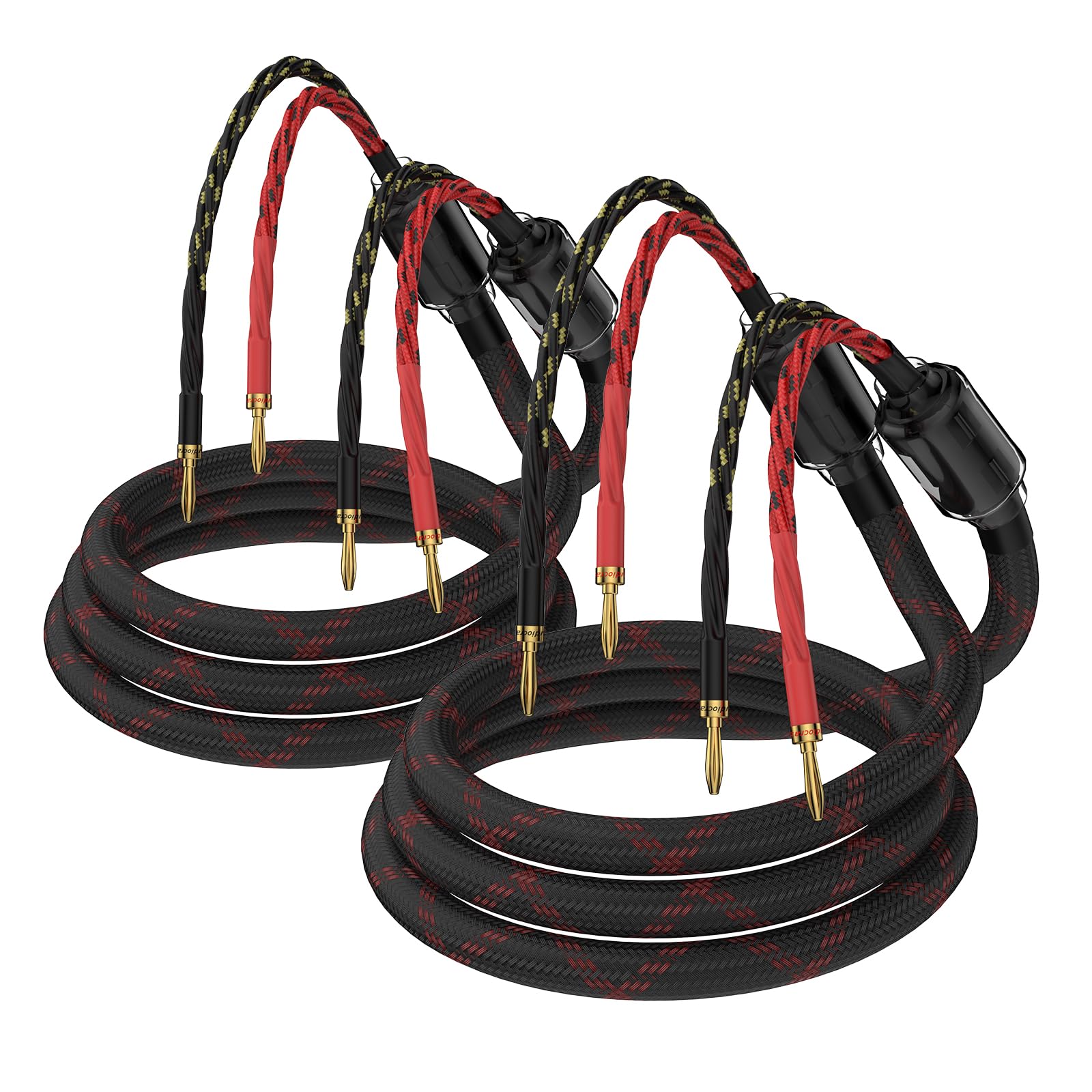 Premium HiFi OFC Braided Speaker Cable with Gold-Plated Banana Plugs - 3M Length for Home Theater, Concerts, KTV & Audiophile Sound Systems - High-Quality Audio Connection for Amplifiers & Speakers