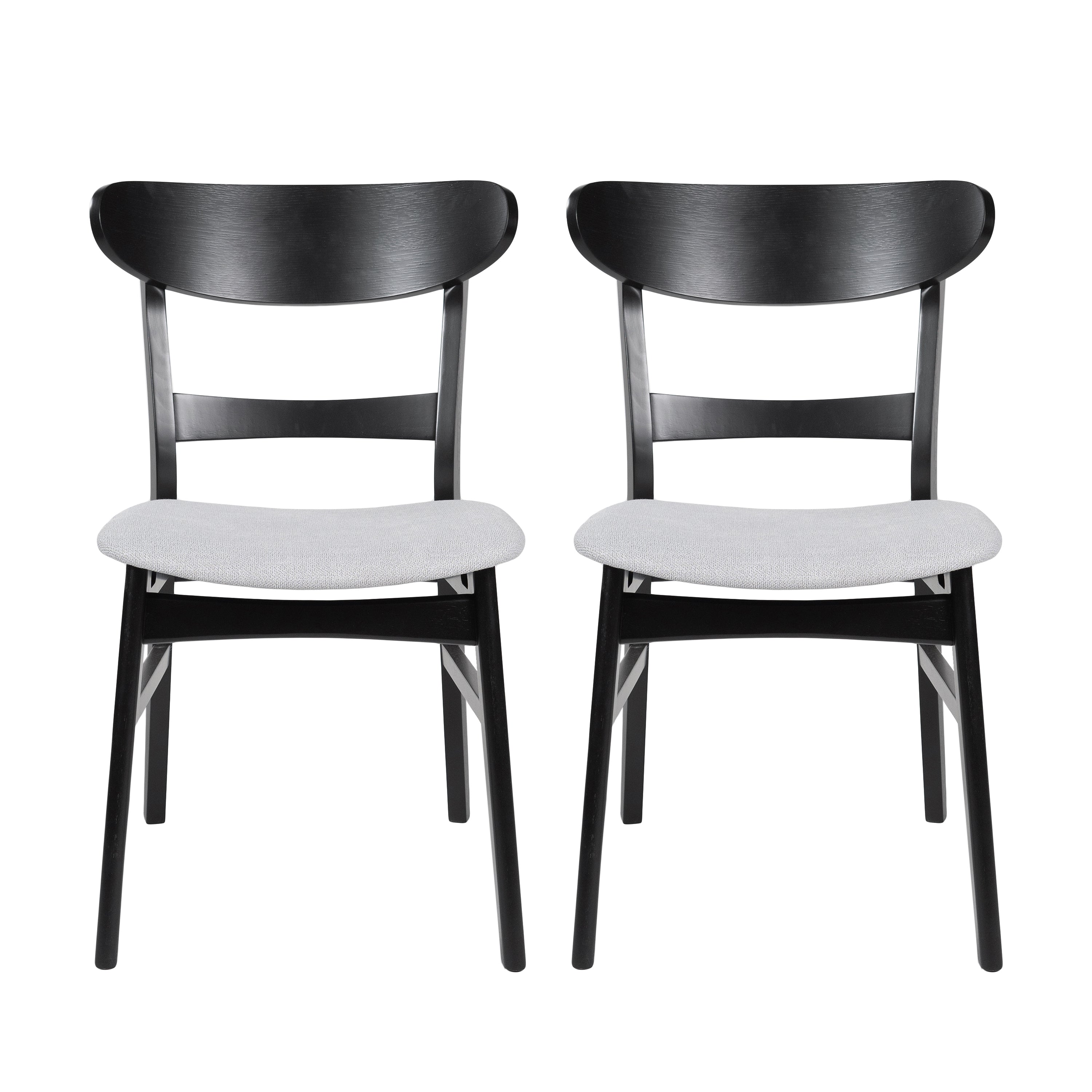 Modern Dining Chairs Set of 2 - Sturdy Wooden Kitchen Chairs with Padded Seats - Perfect for Dining Room, Kitchen, Breakfast Nook & Small Spaces