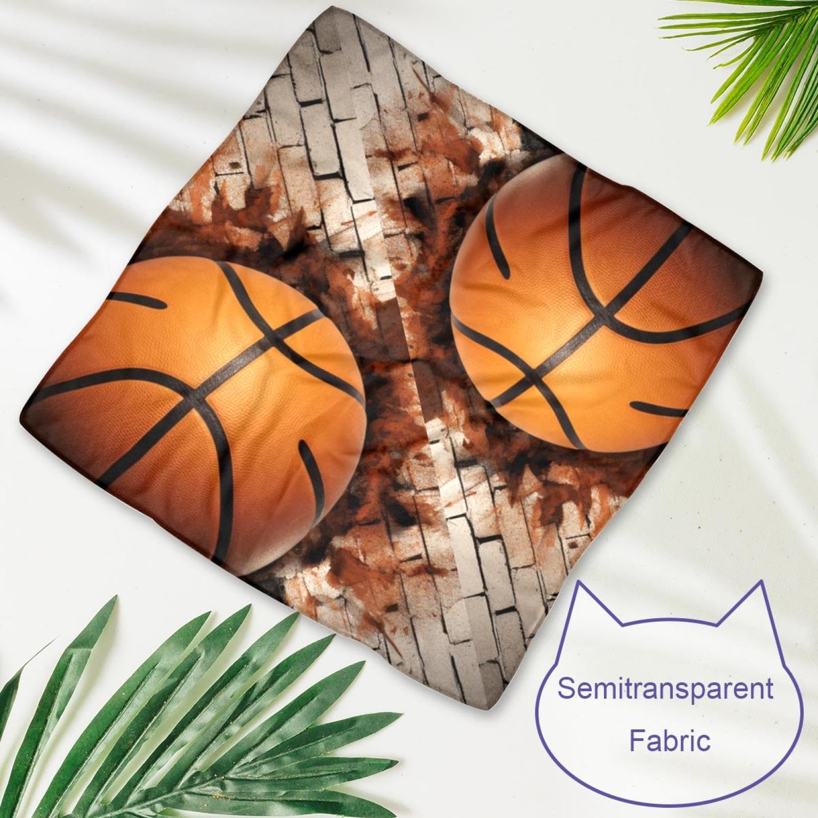 3D Basketball Pattern Dog Bandanas - 2-Piece Set for Small, Medium & Large Dogs & Cats - Pet Scarf & Accessories - Perfect for Pet Parties, Photo Shoots & Outdoor Adventures