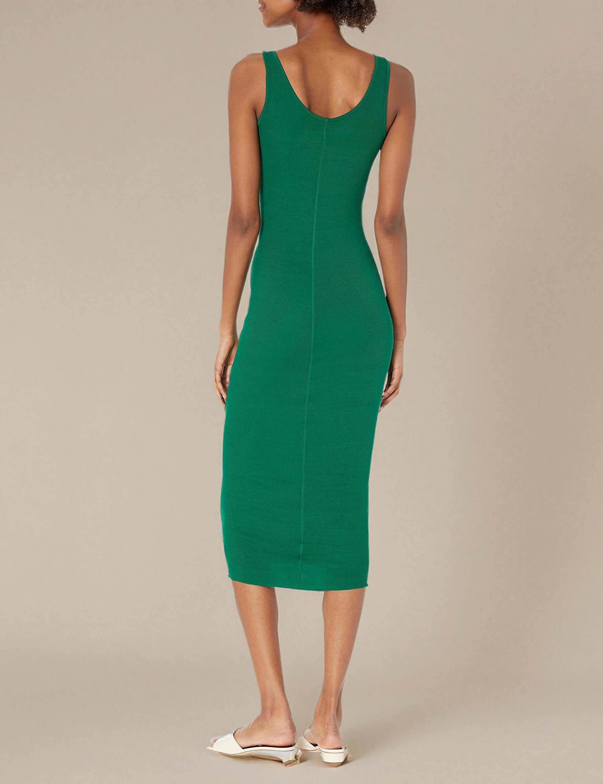 Enza Costa Women's Stretch Silk Rib Tank Midi Dress - Elegant & Comfortable Silk Dress for Casual Wear, Date Night & Summer Outfits