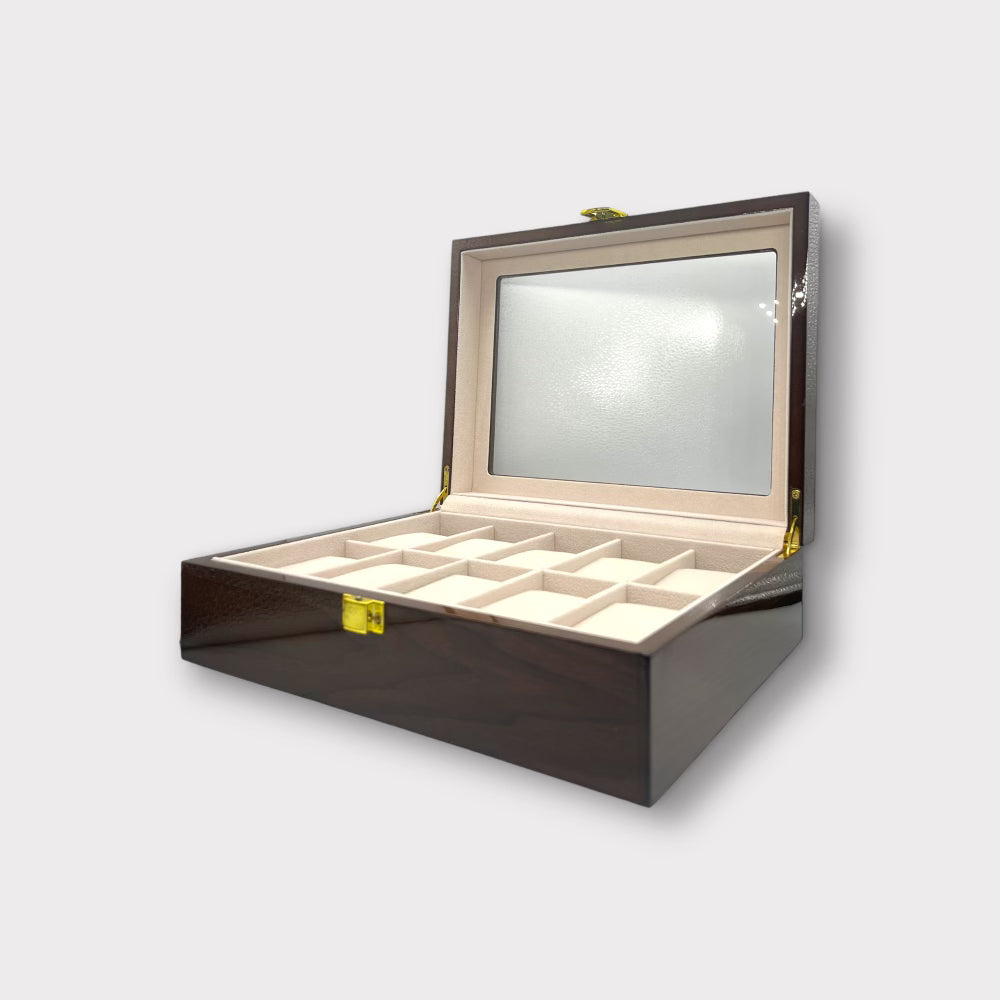 10-Piece Watch Organizer Case - Durable Travel Storage Box for Men & Women | Perfect for Jewelry, Watches, and Accessories Organization at Home or On The Go
