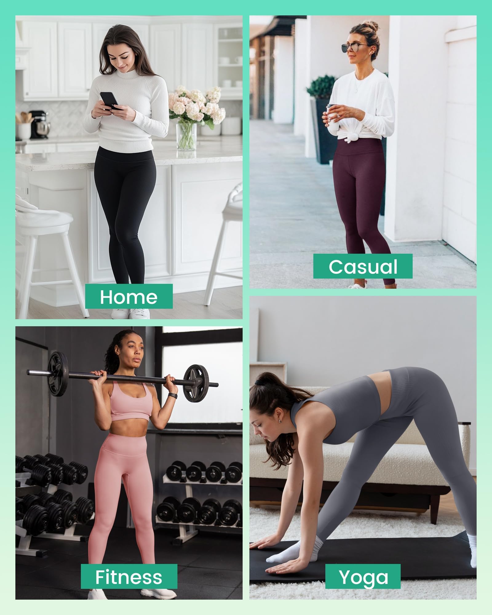TNNZEET 3 Pack Women's High Waisted Yoga Pants - Tummy Control Black Leggings with Pockets for Gym, Running & Workout | Comfortable & Soft for Everyday Wear