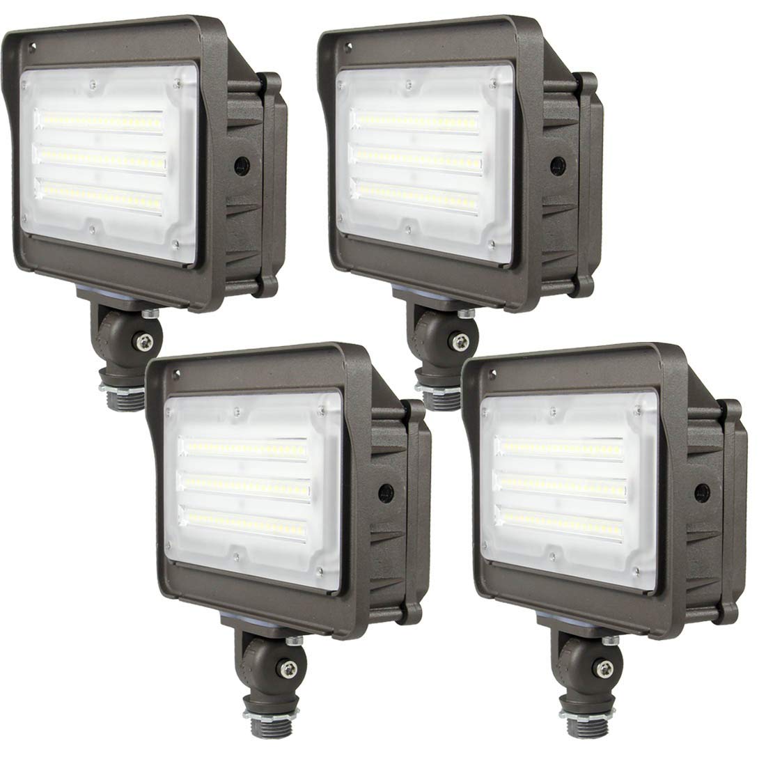 50W LED Flood Lights Outdoor Waterproof - 6500lm Brightness, 5000K Daylight White, Replaces 400W Incandescent - ETL Certified (4 Pack) for Yard, Patio, Garden, House Exterior Lighting