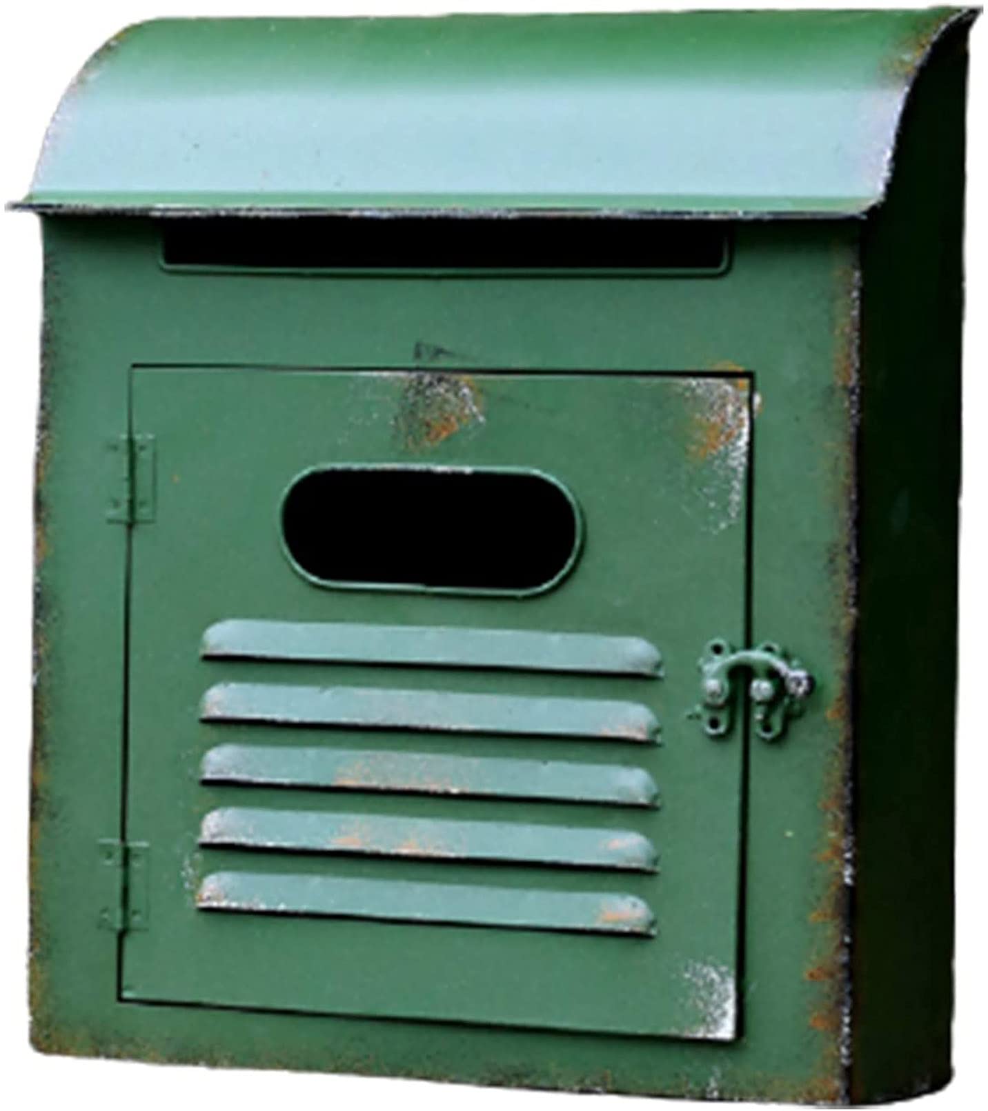 Vintage Retro Wall Mount Mailbox - Farmhouse Style Metal Vertical Mailbox for Outdoor Decoration | Perfect for Garden, Porch, and Farmhouse Exterior Décor