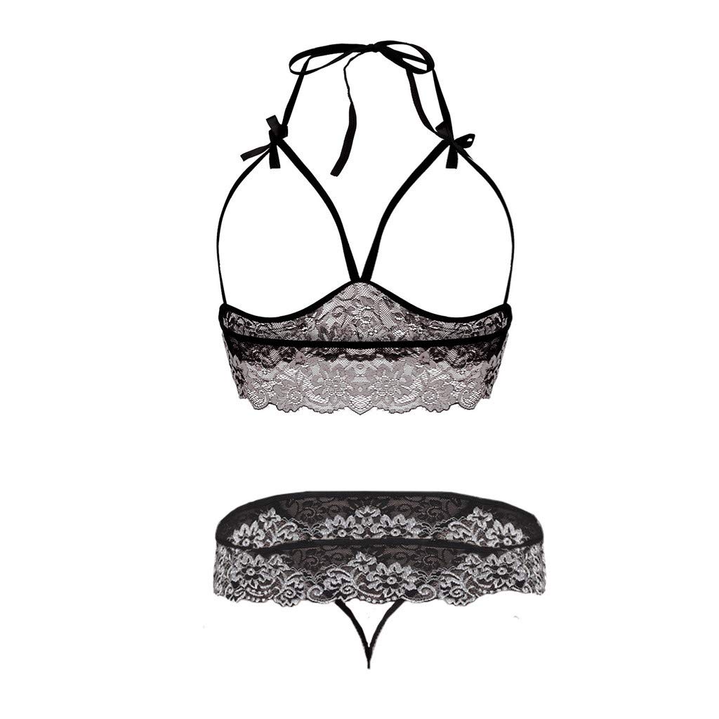 Sexy Lace Bodysuit & Garter Set for Women - Black XXL, Perfect for Date Nights