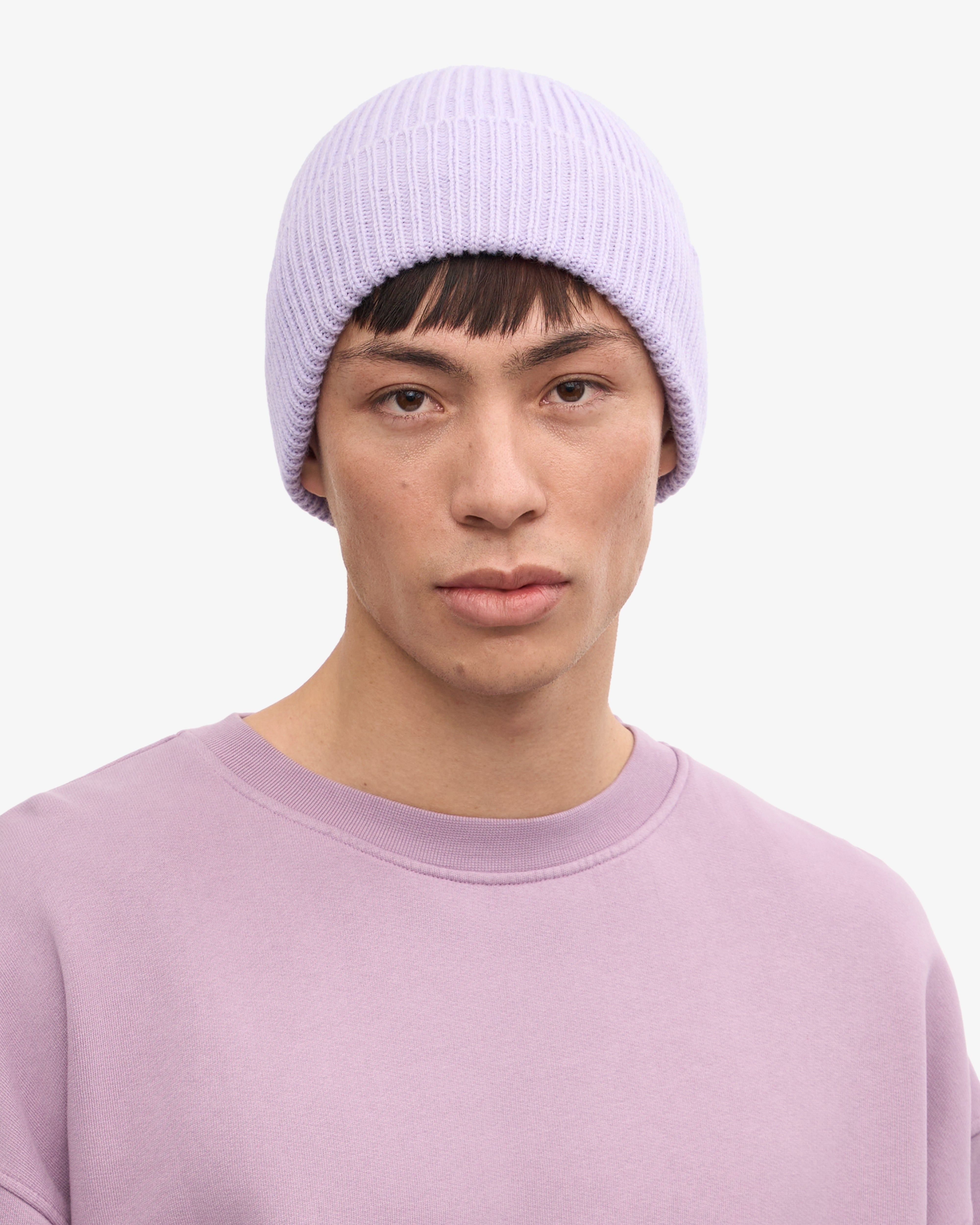 Soft Lavender Merino Wool Beanie for Women & Men - Warm Winter Hat for Skiing, Hiking & Outdoor Activities