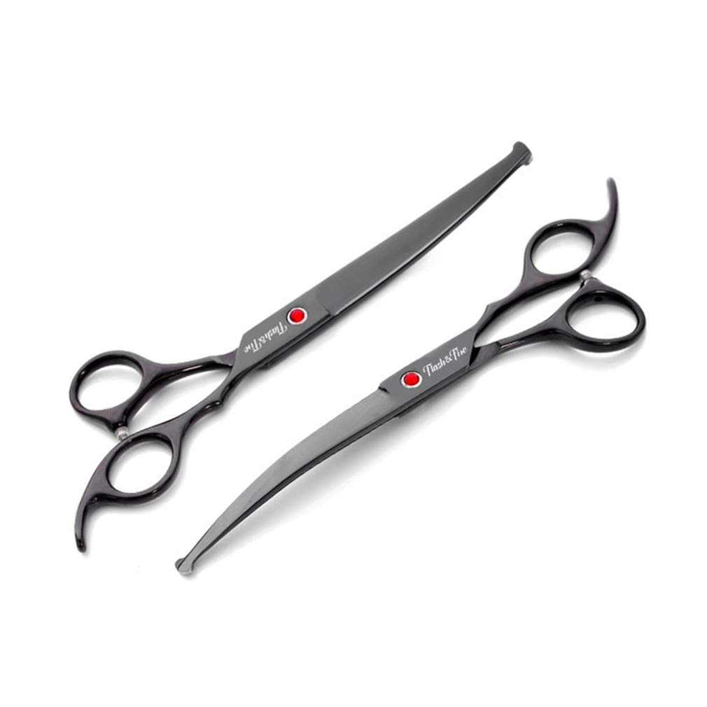 Premium Stainless Steel Pet Grooming Scissors Set - Professional Dog & Cat Hair Cutting Shears with Round Tip, Straight & Thinning Scissors for Safe Trimming - Perfect for Home Pet Grooming & Professional Use