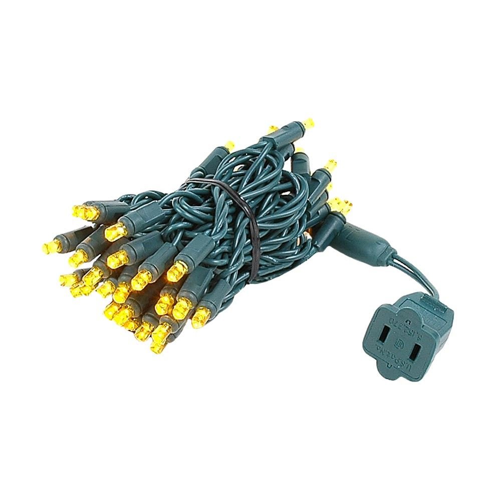 50 LED Christmas Mini Lights - Outdoor String Lights for Patio, Party & Holiday Decor - Yellow & Green Wire (11 Feet) - Perfect for Christmas Trees, Garden, Backyard & Indoor Festive Lighting