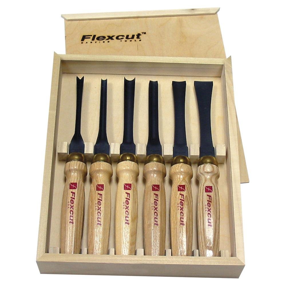 FlexCut 6-Piece Wood Carving Tools Starter Set - Professional Woodworking Kit for Beginners & Artists - Perfect for Whittling, Relief Carving & DIY Crafts