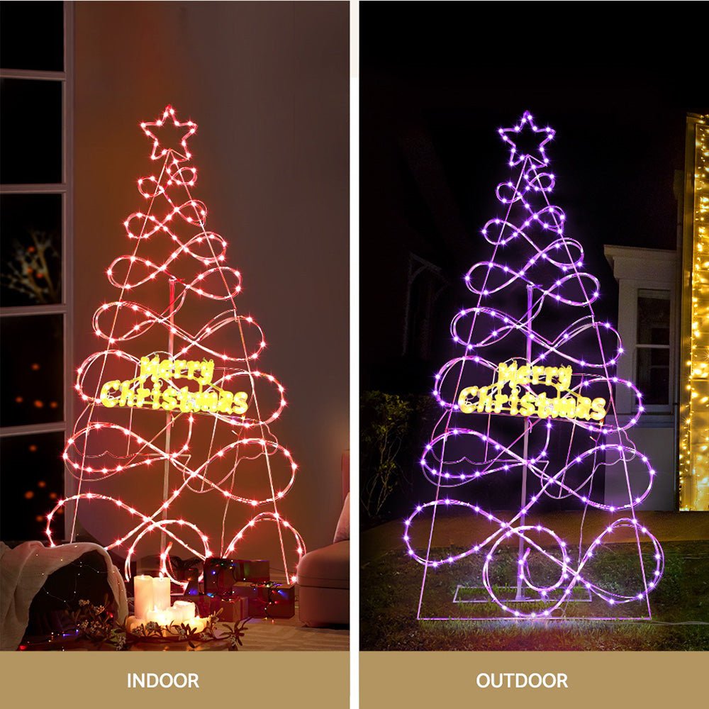 1.7m Christmas Tree with 230 RGB LED Lights - Pre-lit Holiday Decor for Home, Office & Party Decoration | Perfect for Living Room, Bedroom & Festive Celebrations