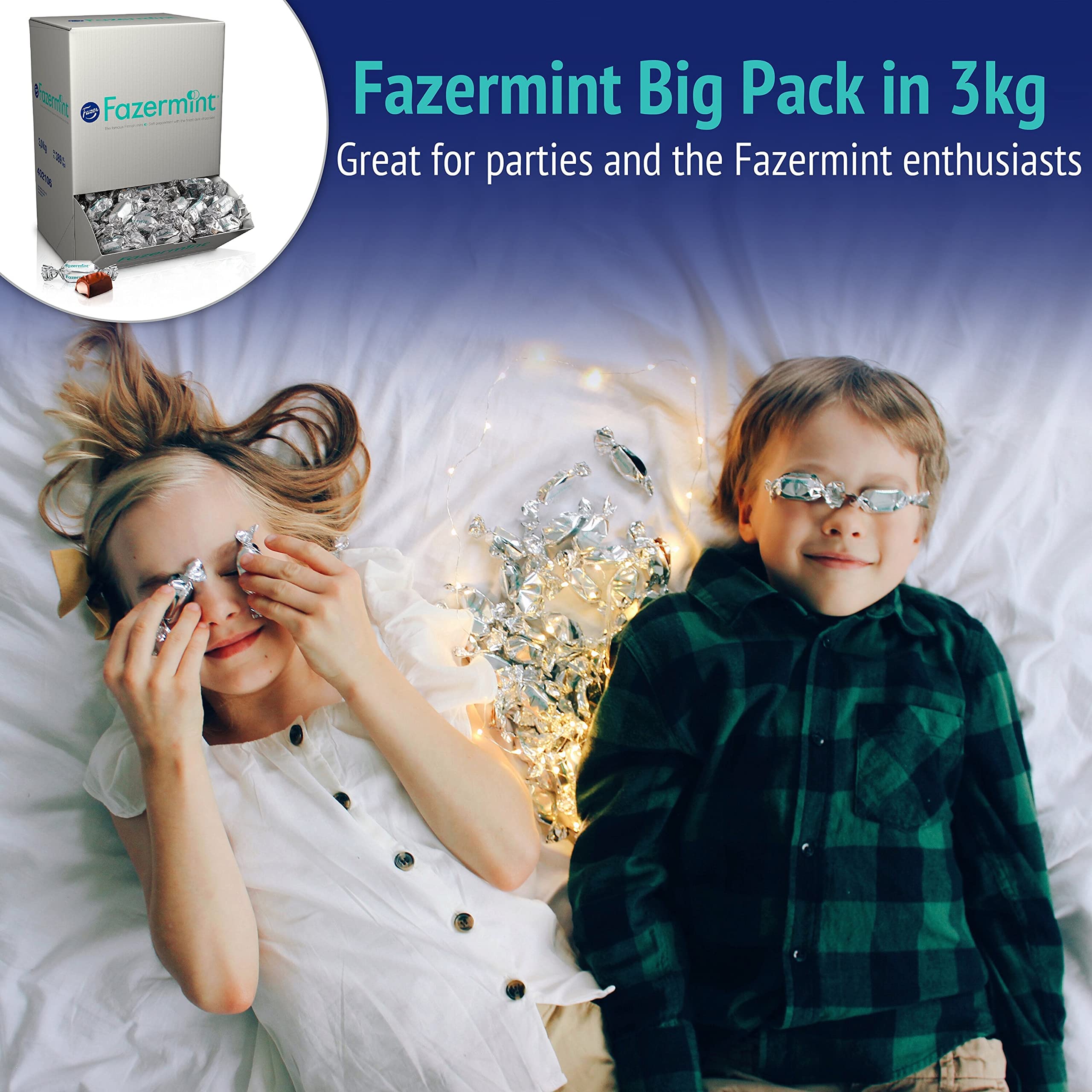 Fazer Fazermint 1lb Dark Chocolate Peppermint Cream Candy - Delicious Holiday Gift & Christmas Stocking Stuffer for Candy Lovers