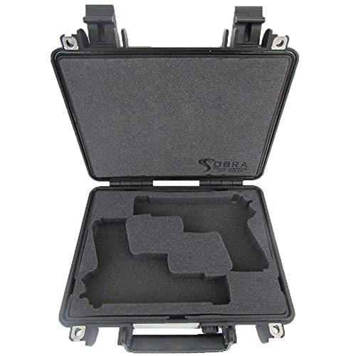 Pelican 1400 Waterproof Hard Case with Custom Foam Insert - Fits 2 Handguns & Magazines | Shockproof Protective Storage for Firearms | Ideal for Range, Travel & Secure Gun Transportation