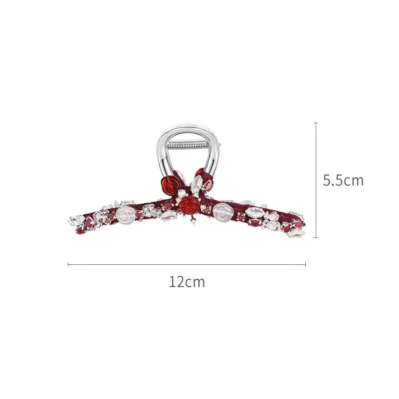 Large Rose Hair Claw Clip - Elegant Floral Hair Accessory for Women & Girls | Perfect for Updos, Ponytails & Everyday Hairstyles