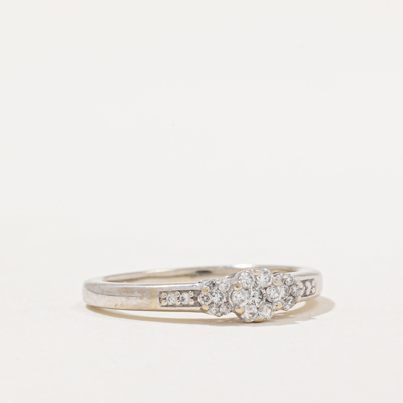0.12ctw Diamond Cluster Ring for Women - Size 7 Wedding Band, Anniversary Gift, or Everyday Elegant Jewelry