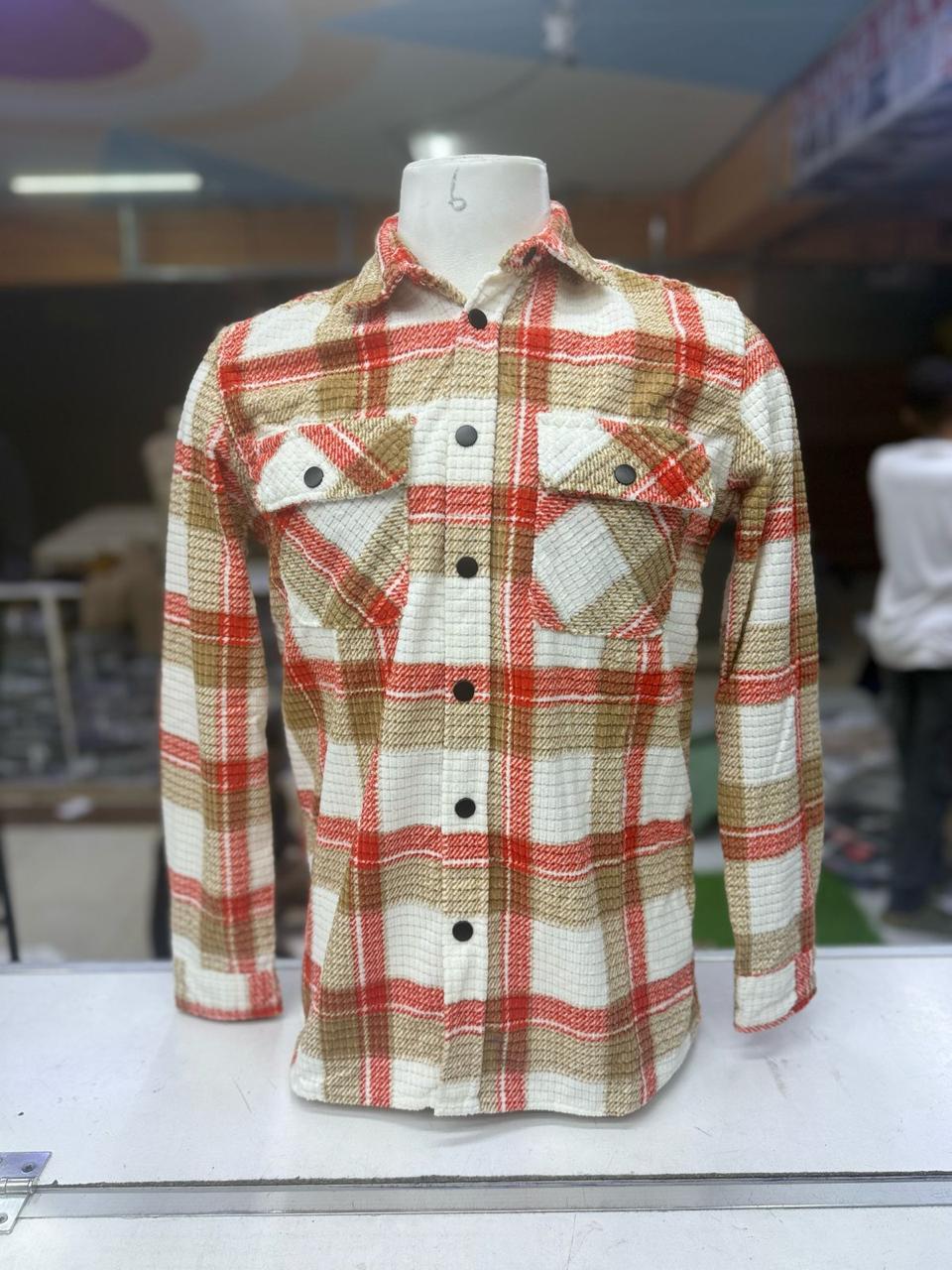 Stylish Men's Textured Checkered Long Sleeve Button Down Shirt - Casual Office Wear & Fall Fashion Essential