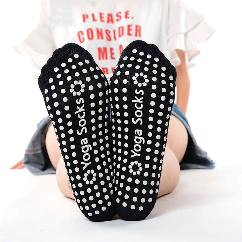 Non-Slip Silicone Yoga Socks for Women - 2 Pairs Grip Socks for Dance, Pilates & Home Workouts - Anti-Slip Floor Socks for Adults - Perfect for Yoga Studios, Barre Classes & Indoor Fitness