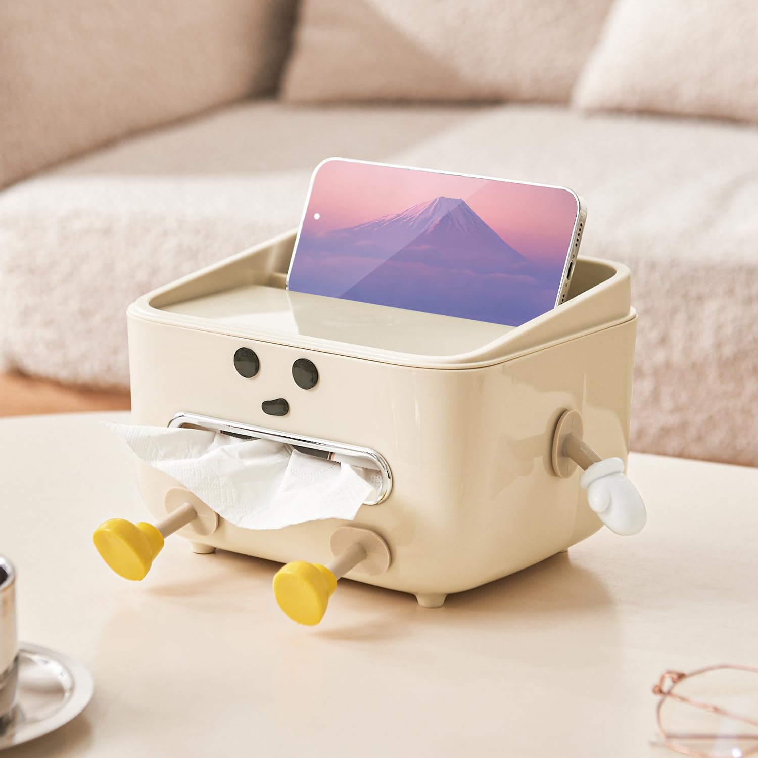 Multifunctional Cute Tissue Storage Box & Organizer - Rectangle Tissue Box Cover for Bathroom, Kitchen, Bedroom & Living Room - Perfect for Home Decor and Organization
