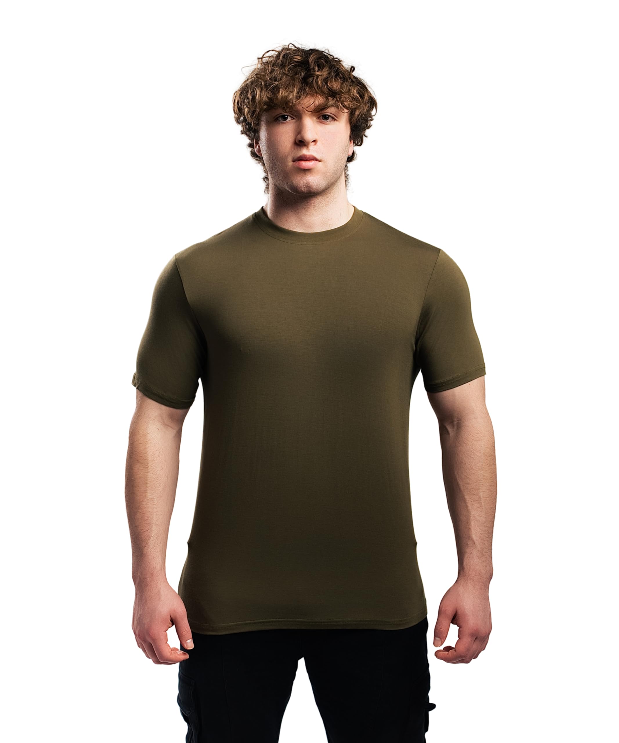 Ekko Men's Fitted Scoop Neck T-Shirt - Lightweight Basic Tee for Casual Wear, Gym & Everyday Outfits | Comfortable Apparel for Men
