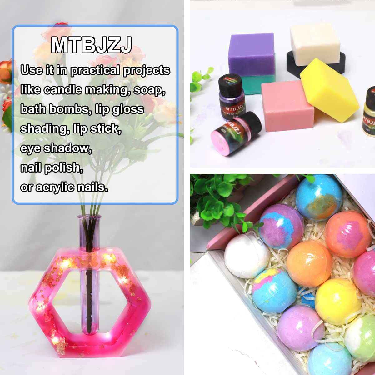 140g Mica Powder for Epoxy Resin & Crafts - 28 Pearlescent Metallic Pigments for Candle Making, Soap, Lip Gloss, Bath Bombs, Tumblers, Slime & Paint | DIY Art Supplies & Resin Dye for Creative Projects