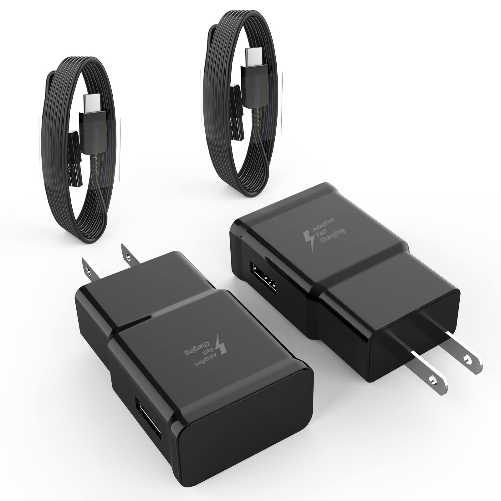 Fast Wall Charger USB C Power Adapter (2-Pack) - Super Charge Block for Samsung Galaxy S21/S20+/Ultra, LG, OnePlus & Android Tablets | Quick Charging Brick with Cable for Home, Office & Travel