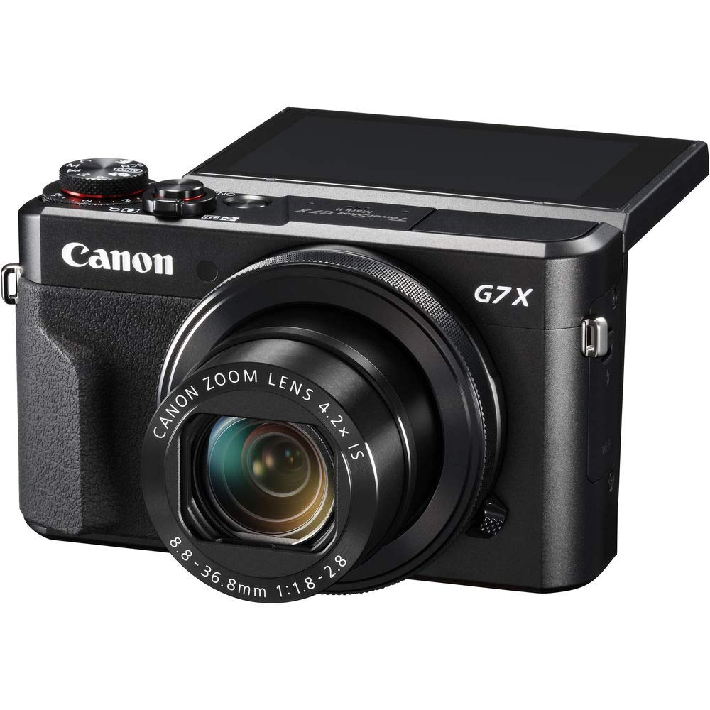 Canon PowerShot G7 X Mark II Digital Camera Bundle - 20.1MP 4.2x Zoom, 64GB SD Card, Extra Battery, Tripod & Accessories (Renewed) - Perfect for Travel Photography, Vlogging & Everyday Shooting