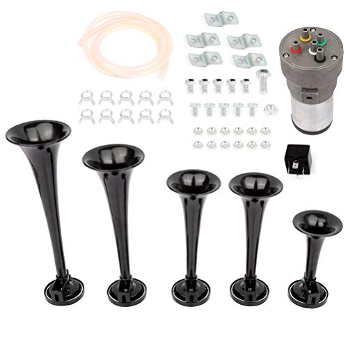 Black Air Horn with Silver Compressor
