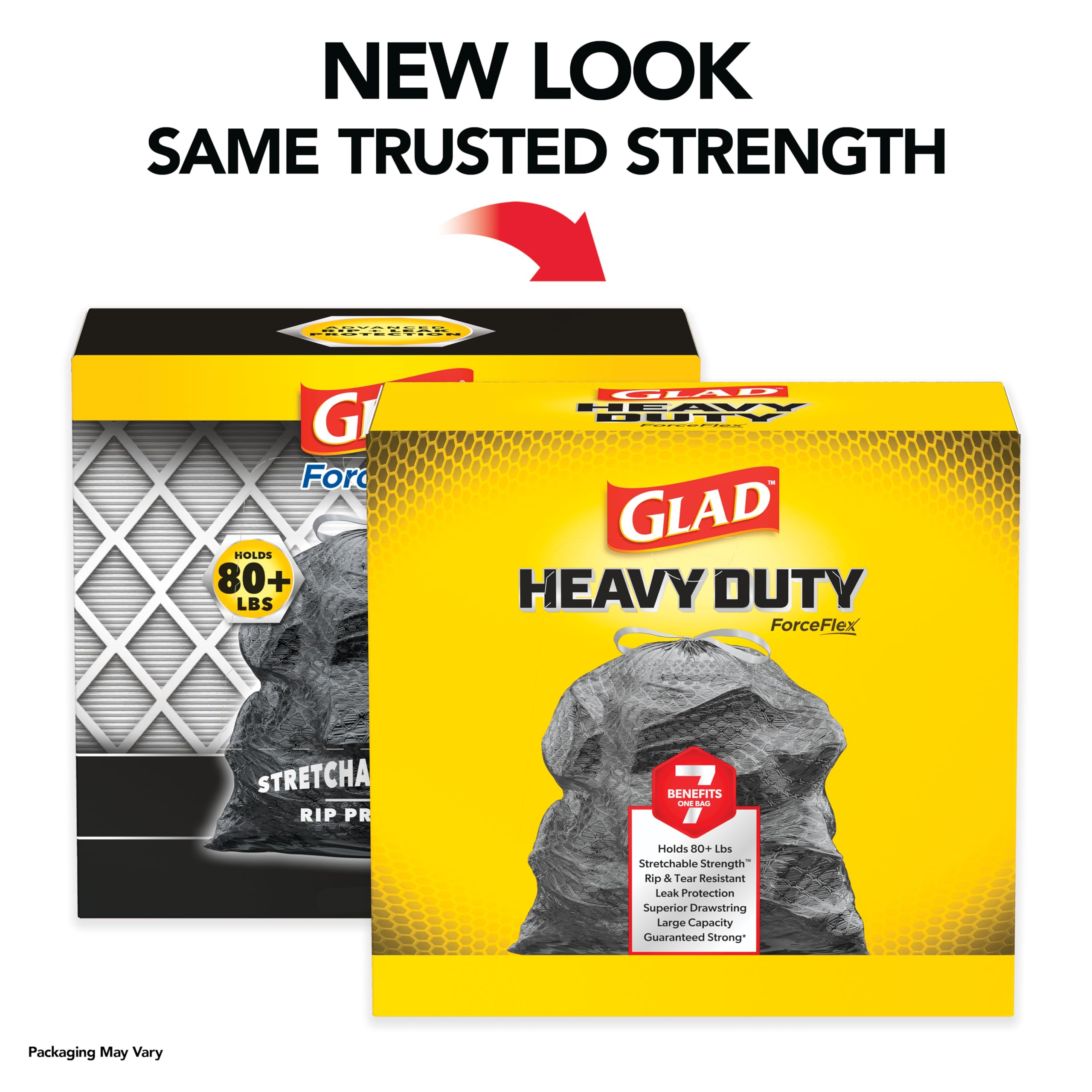 Glad Large Drawstring Trash Bags - ForceFlex 30 Gallon Heavy Duty Garbage Bags, 50 Count (Black) - Perfect for Kitchen, Office, and Outdoor Waste Disposal