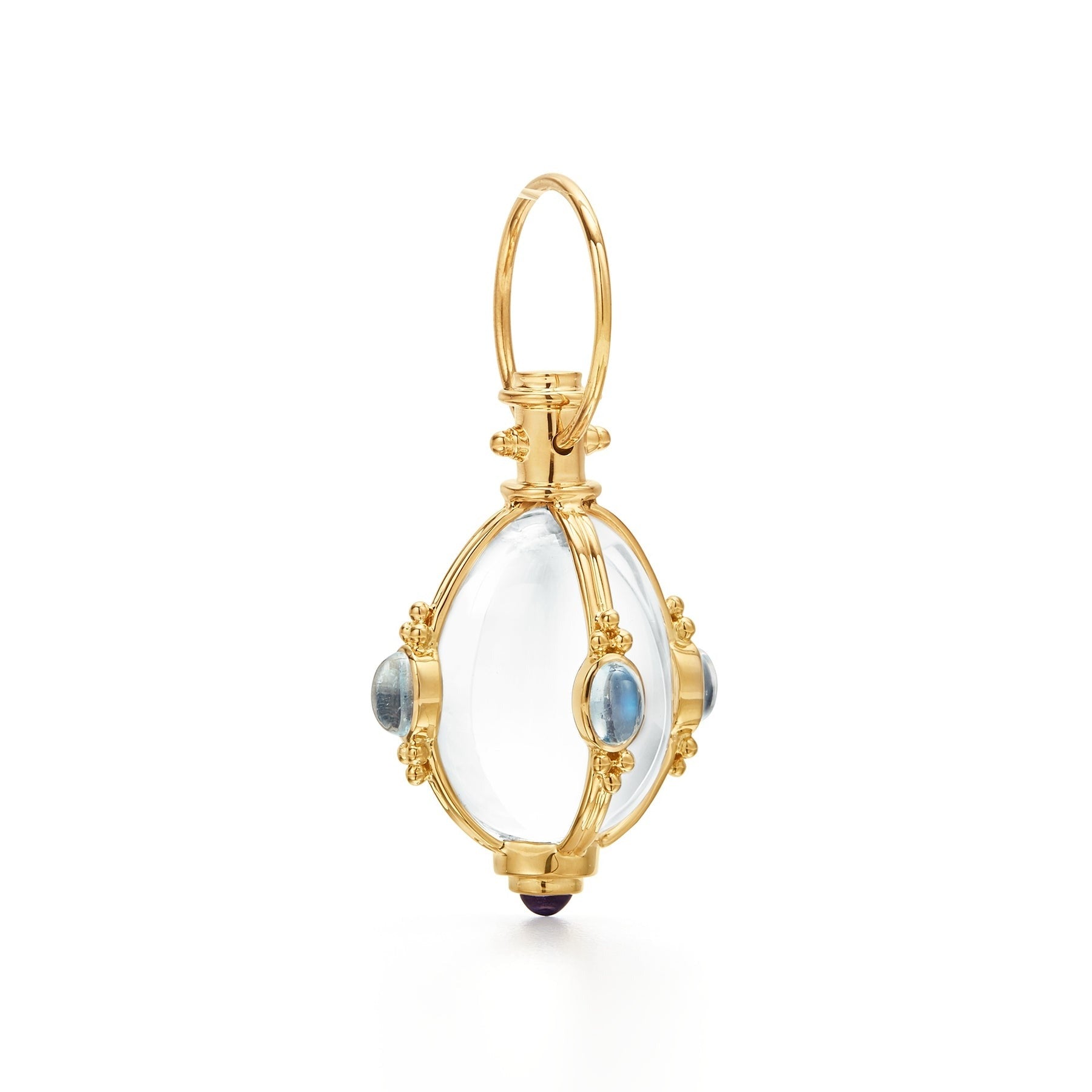 Temple St. Clair Blue Moon Rock Crystal Amulet Necklace - Elegant Healing Crystal Jewelry for Women - Perfect for Meditation, Spiritual Healing & Everyday Wear