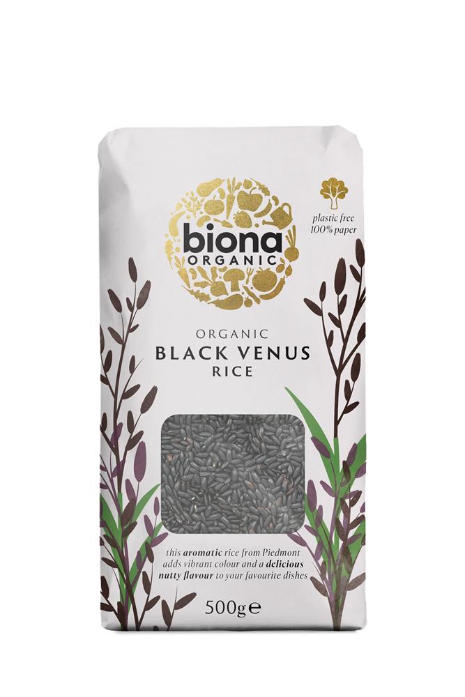Biona Organic Black Venus Piedmont Rice 500g - Premium Italian Heirloom Rice for Risotto, Paella & Gourmet Cooking - Perfect for Vegan & Gluten-Free Diets