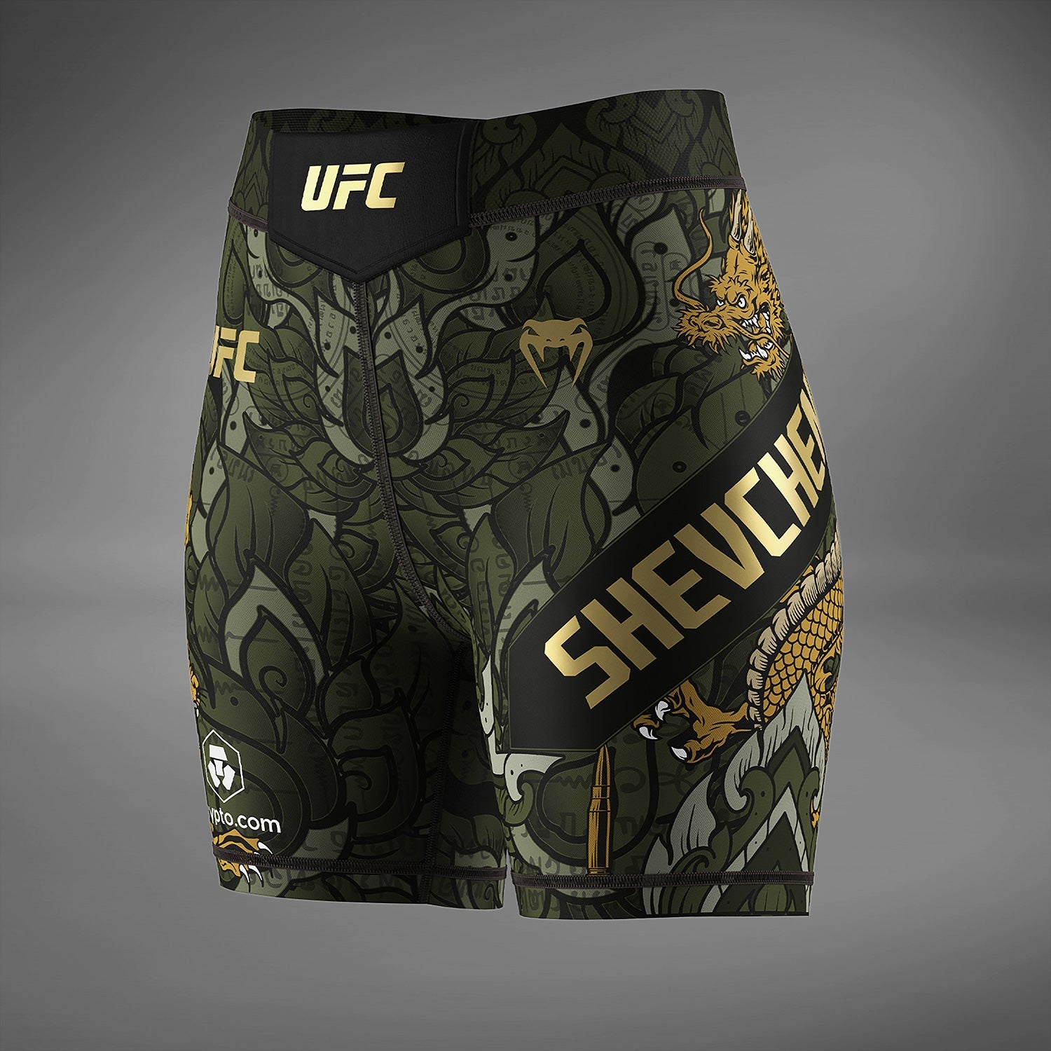 Venum UFC Unrivaled Women's Vale Tudo Shorts - Green Valentina Shevchenko MMA Fight Shorts for Training & Competition