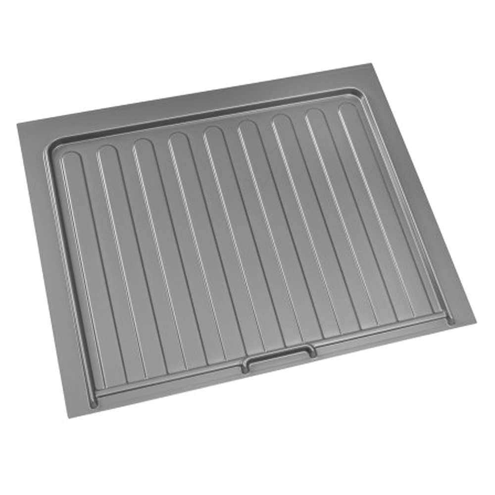 Rev-A-Shelf SBDT-2730-S-1 Under Sink Drip Tray Mat - Silver Metal Shelf Liner for Kitchen Cabinets | Waterproof Protective Organizer | Perfect for Spill Protection & Utensil Storage Under Sink
