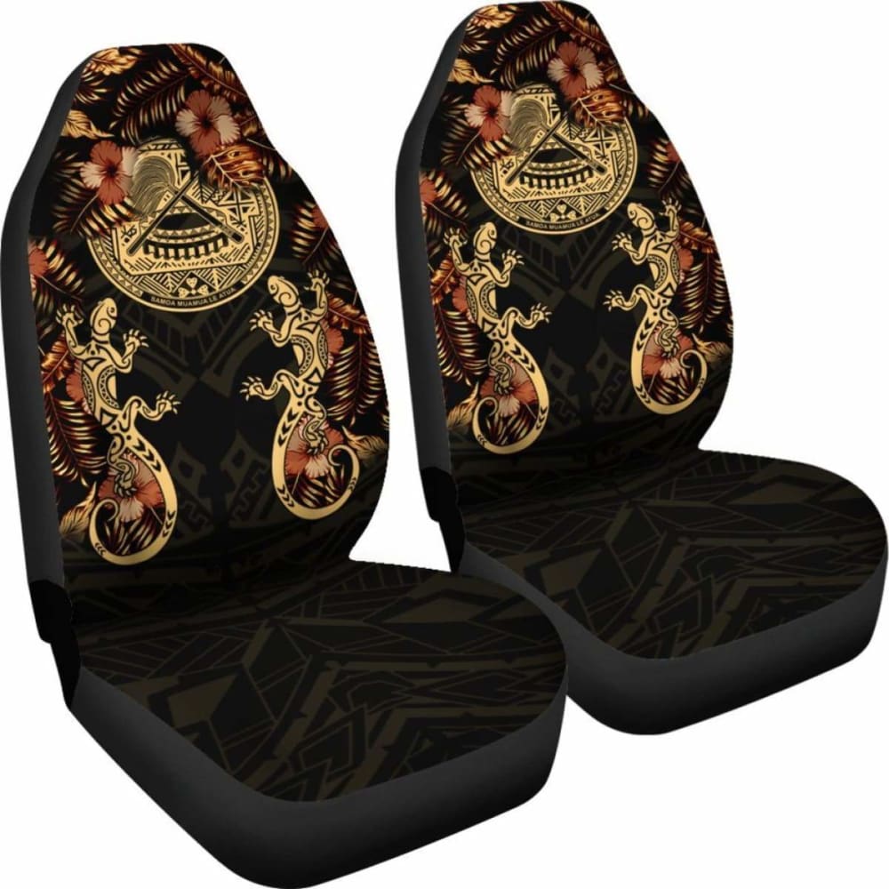 Premium American Samoa Car Seat Covers - Authentic Seal Lizard & Hibiscus Design (232125) | Durable Protection for Cars, Trucks & SUVs | Perfect for Travel, Commuting & Outdoor Adventures