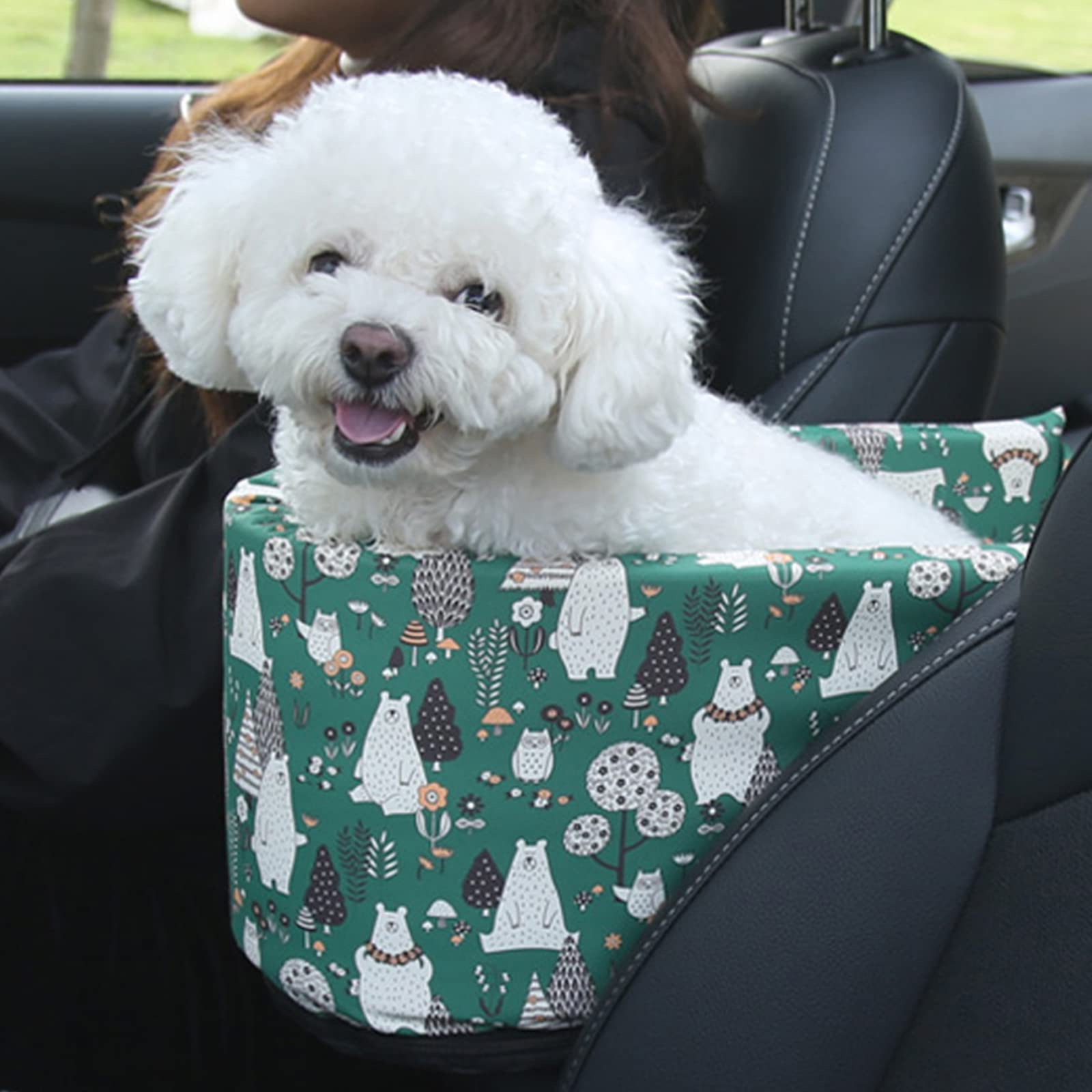 Dog Car Seat for Small Dogs & Cats - Pet Booster Seat with Removable Cover & Safety Tethers - Travel Safe & Comfortable for Road Trips & Daily Commutes