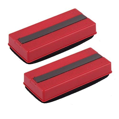 2-Pack KXA School Rectangle Magnetic Chalkboard Eraser - Whiteboard Cleaner for Classroom, Office & Home Use - Durable Blackboard Eraser for Teachers & Students