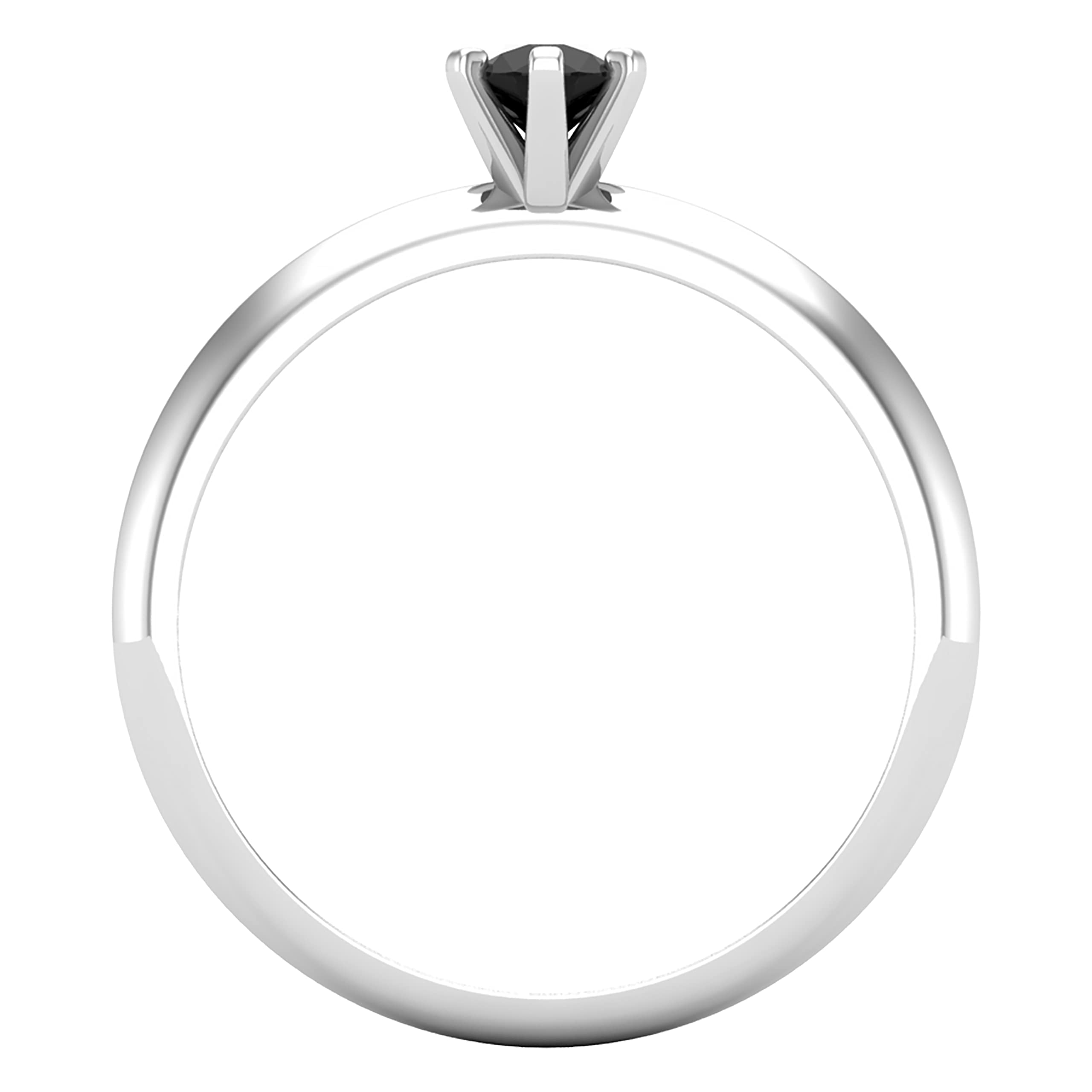 Dazzlingrock 10K White Gold Round Black Diamond Solitaire Engagement Ring for Women – Elegant Wedding, Proposal & Anniversary Jewelry Gift