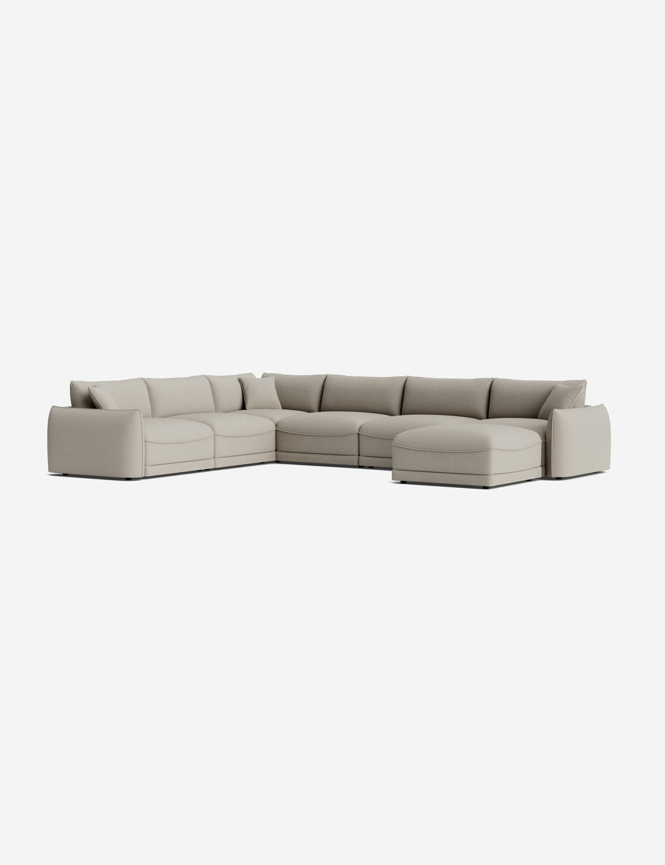 Balmer Modular Corner Sectional Sofa with Ottoman - Modern L-Shaped Living Room Furniture for Small Spaces | Perfect for Apartments, Condos and Family Gatherings