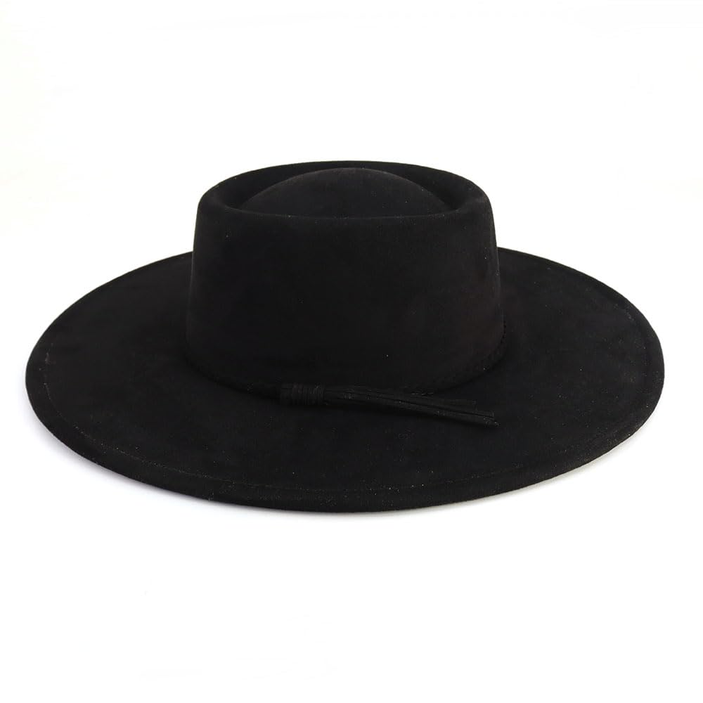LIDHAY Wide Brim Fedora Hat for Men & Women - Stylish Big Rancher Felt Hat, Pork Pie Jazz Hat - Perfect for Outdoor Activities, Music Festivals, and Fashion Accessories