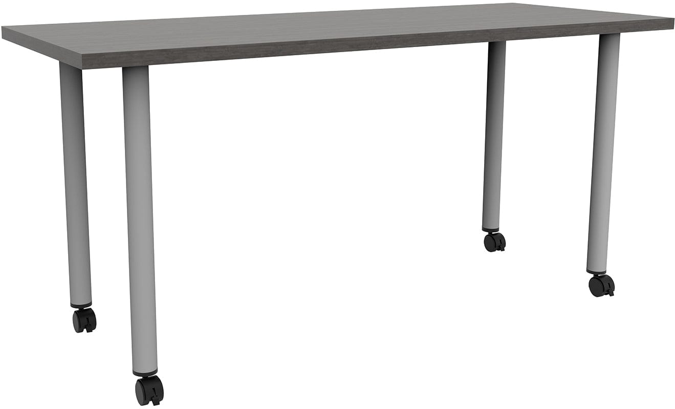 Safco JURNI 60 x 24 Inch Adjustable Height Multi-Purpose Table with Post Leg & Casters [JN6024NFXPCA] - Perfect for Office, Classroom, Conference Room & Home Workspace