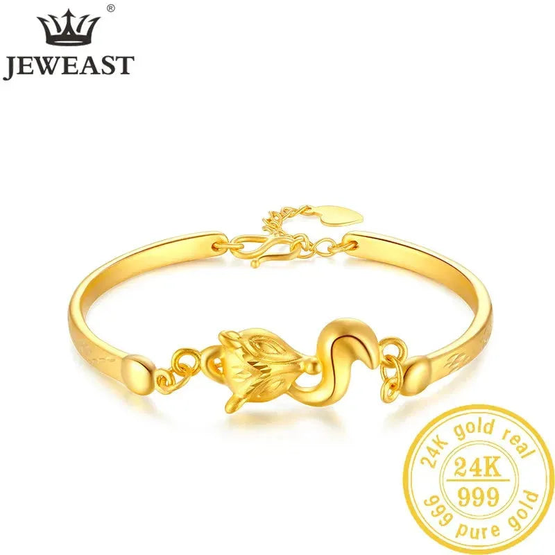 24K Pure Gold Bracelet 999 Solid Gold Bangle - Elegant Butterfly Design Classic Jewelry for Women | Perfect for Weddings, Anniversaries & Special Occasions | Trendy 2023 Collection
