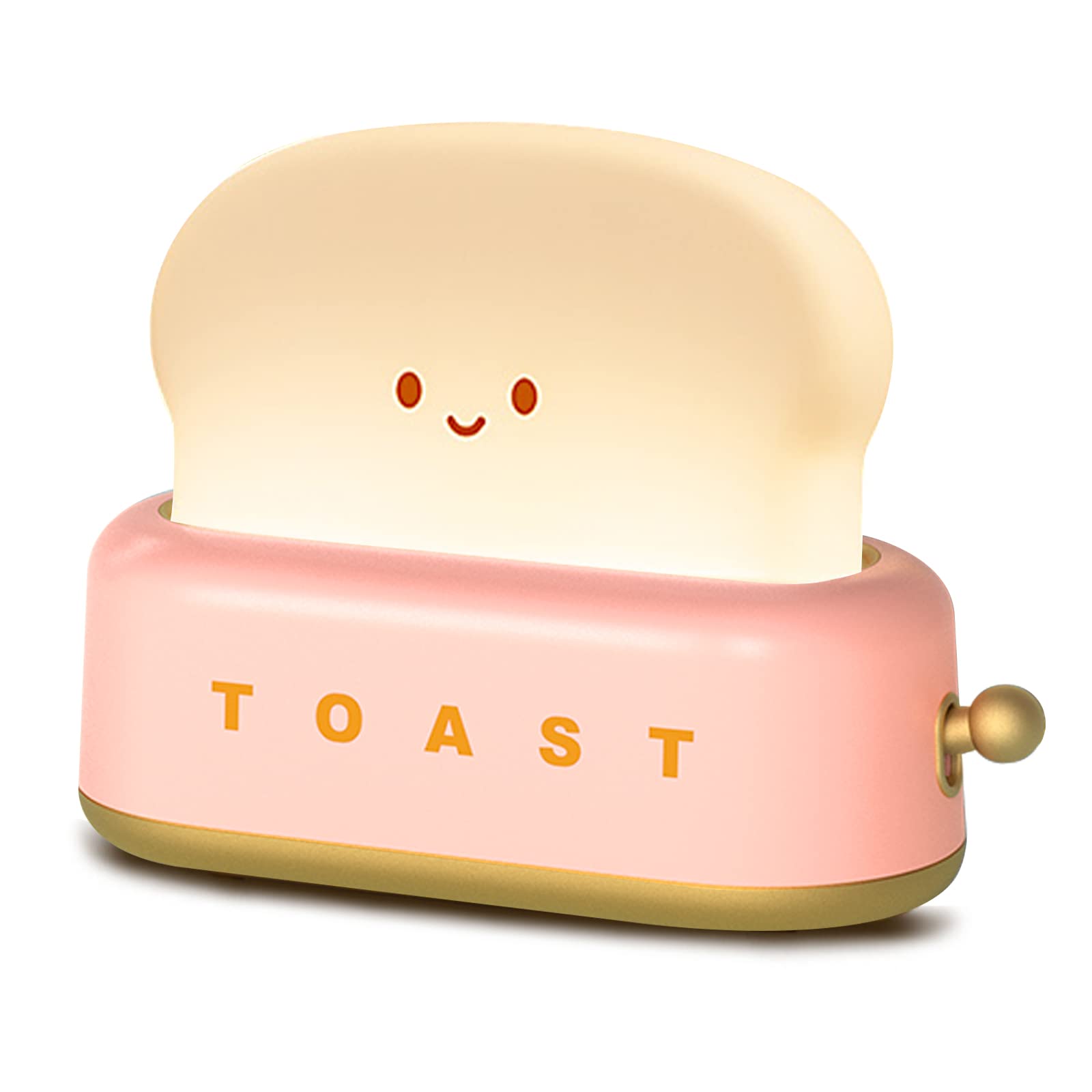 QANYI Cute LED Toast Bread Night Light - Rechargeable Kawaii Desk Lamp with Timer, Portable Decor for Kids Girls Teens - Perfect for Bedroom, Nursery, Christmas Gifts & Cozy Night Reading